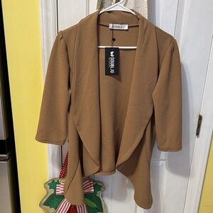 Doublju Women's Camel Cardigan